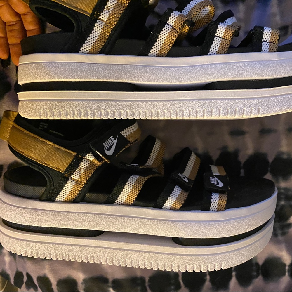 Nike Velcro platform slides
